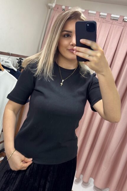 Siyah Düz Basic T-Shirt